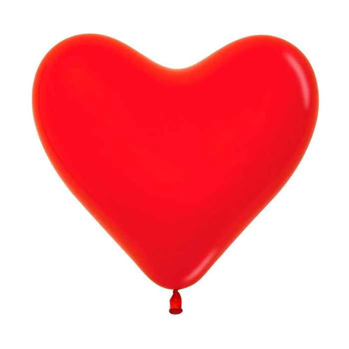 Globo Corazon Rojo 12" x 50 Globos Sempertex