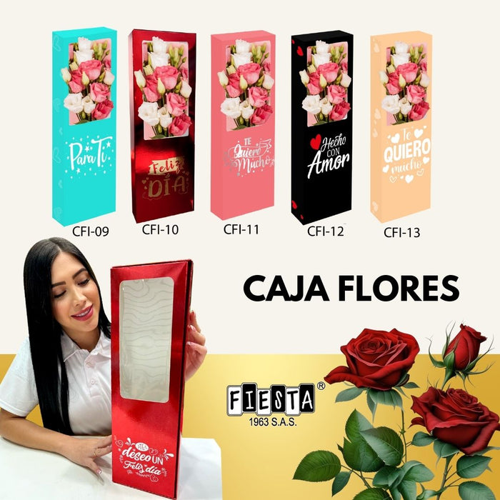 Caja Flores Premium Color Durazno x 1 unidad