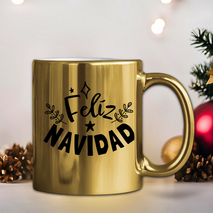 Mug Dorado Navidad 11 Oz Ref. 1 x 1 Unidad