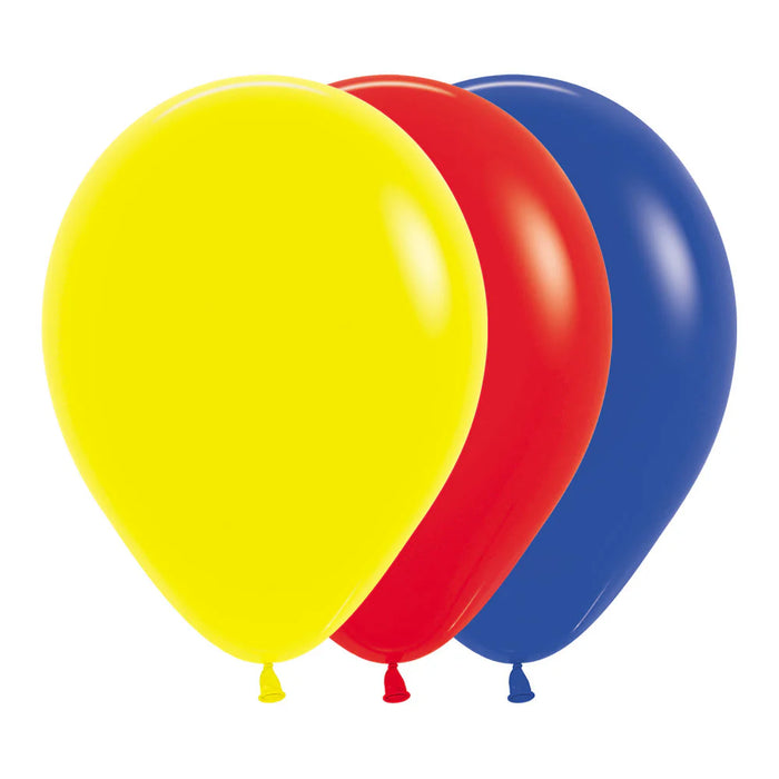 Globos Fashion Surtidos Colores Primarios R12 x 12 Globos