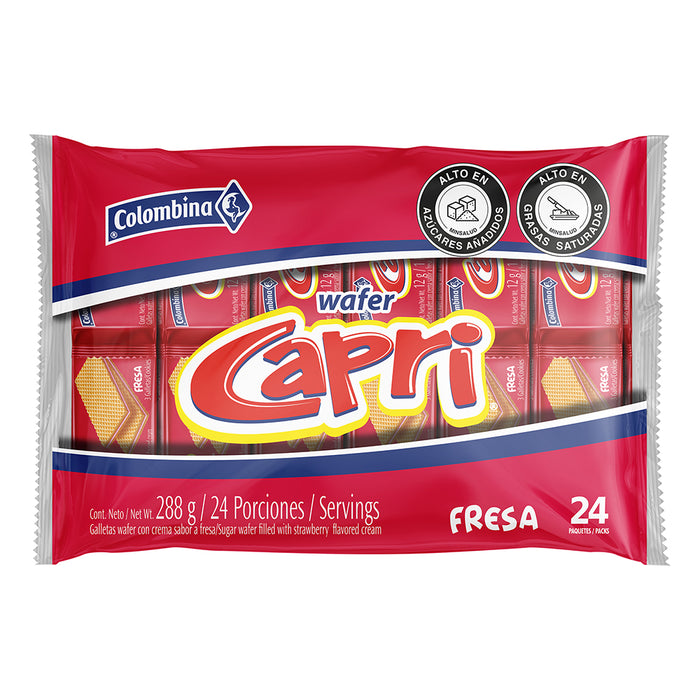 Galleta wafer CAPRI fresa x 24