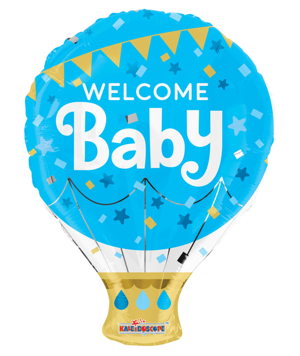 Globo Metalizado Globo Aerostatico Welcome Baby Azul 20"