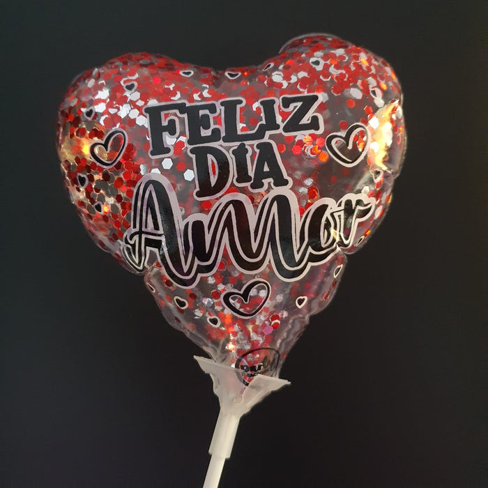 Globo Burbuja Corazon Mensaje 10" X Unidad Ref. 2