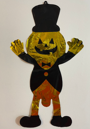 Globo Metalizado Halloween Hombre Calabaza Dorado 10” X 1 Unidad