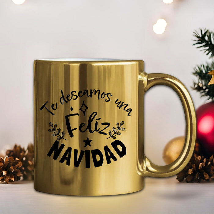 Mug Dorado Navidad 11 Oz Ref. 5 x 1 Unidad