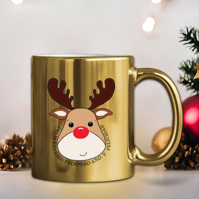 Mug Dorado Navidad 11 Oz Surtidos Caja  x 12 Unidades