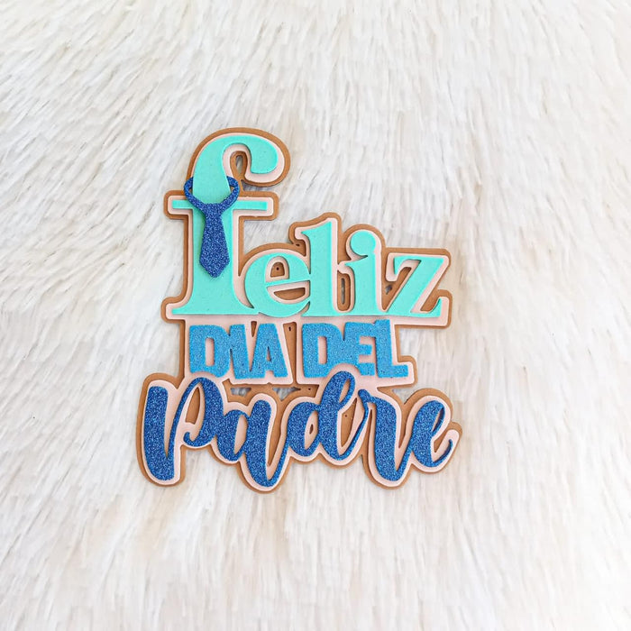 Pin Feliz dia del Padre  Corbata Azul paq x 1