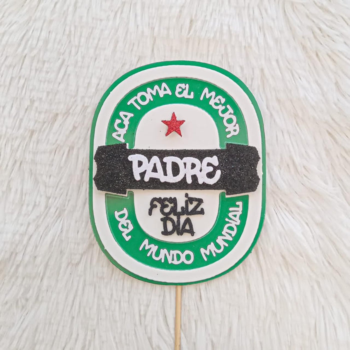 Pin Feliz dia del Padre Logo Verde paq x 1