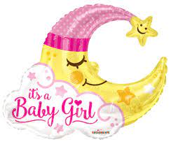 Globo Metalizado Its a Baby Girl Luna Durmiente 25"