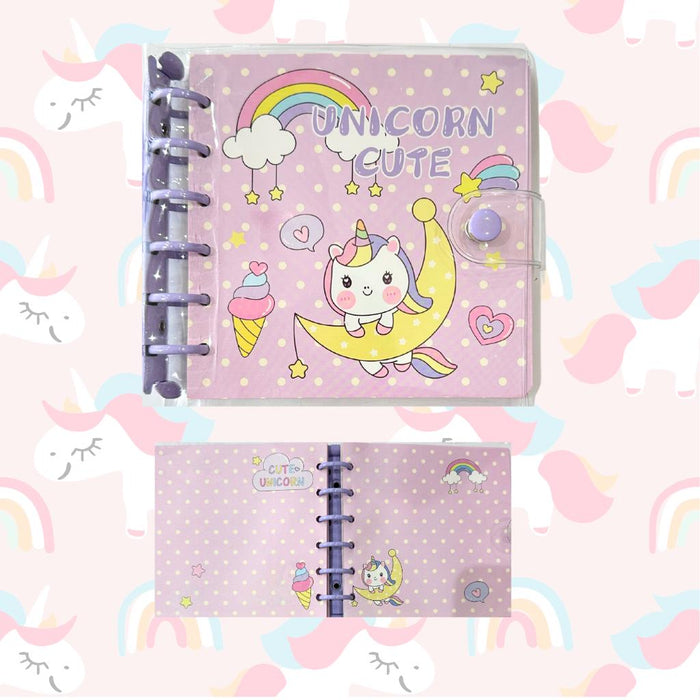 Agenda Pequeña 80 Hojas rayadas Unicornio LilaX Unidad