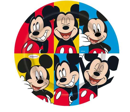 Plato 7" Mickey Facetime X 8 Unidades Sempertex