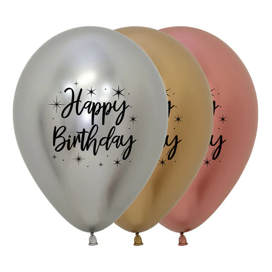 Globo Reflex Surtido Deluxe Happy Birthday R5 X 50 Globos