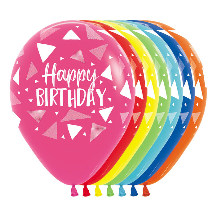 Globos Happy Birthday Triangulos Infinity R12 x 12 Globos