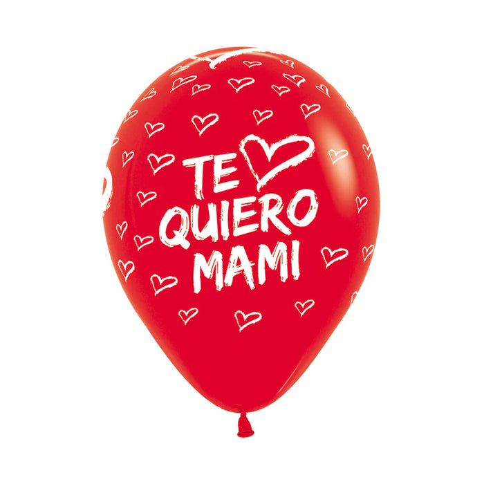 Globo Te Quiero Mami Moderno Rojo R12 X 12 Globos