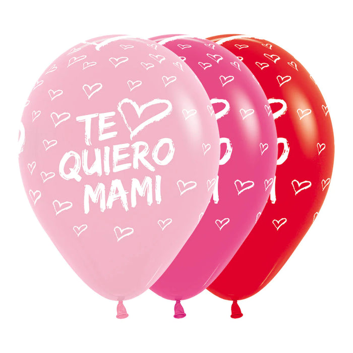 Globo Te Quiero Mami Moderno Surtido R12 X 50 Globos