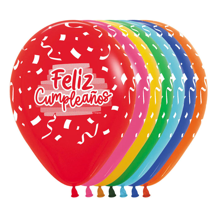 Globo Feliz Cumpleaños Festivo Surtido R12 x 12 Globos