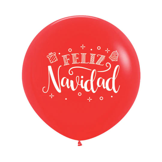 Globo Infinity  Feliz Navidad Corona Fashion Rojo R24 X 3 Unidades  Sempertex