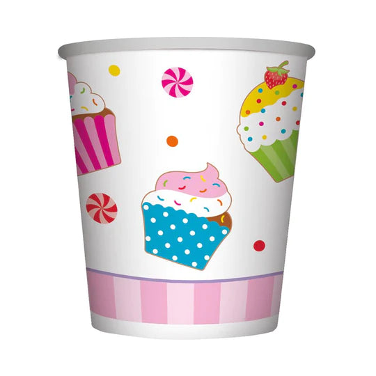 Vaso 9 Oz Cupcakes X 8 Unidades Sempertex