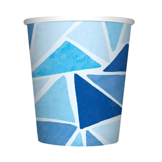 Vaso 9 Oz Triángulos Azules X 8 Unidades Sempertex