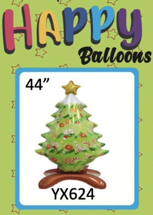 Globo Foil Con Base Arbol de Navidad 3D  44"