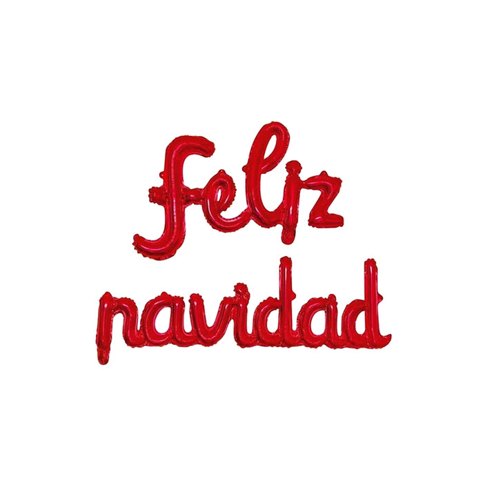 Letrero Feliz Navidad Rojo Cursivo 2 Piezas Festella