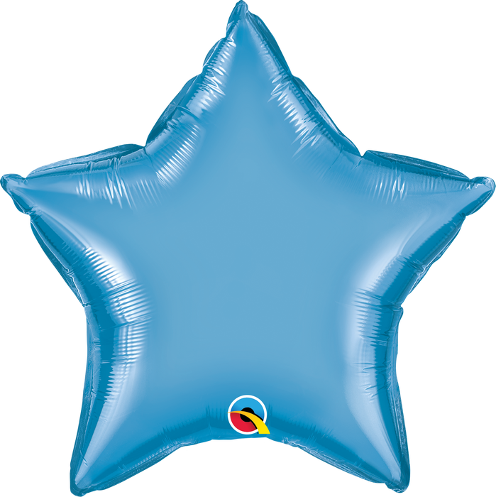 Globo Metalico Estrella  Chrome Blue 20" Qualatex