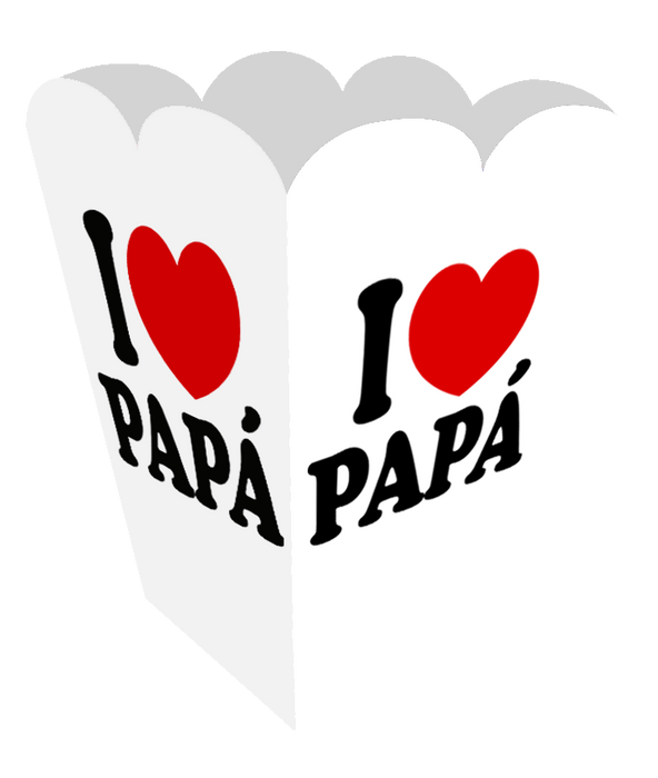 Caja Piramide Mediana Blanca i Love Papá x 1 Unidad