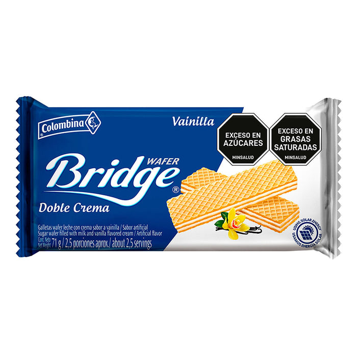 Galleta wafer BRIDGE leche vainilla x 71g