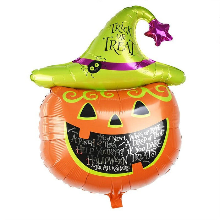 Globo Metalizado Halloween Calabaza trick or treat 10" x 1 Unidad