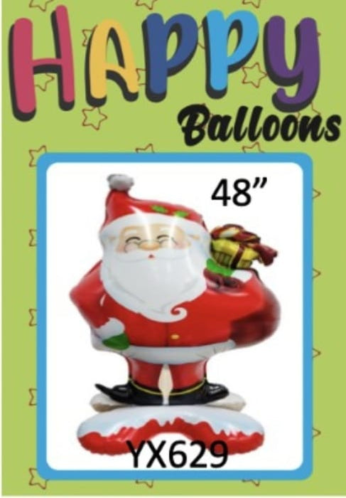 Globo Foil Con Base Papa Noel 3D  48"