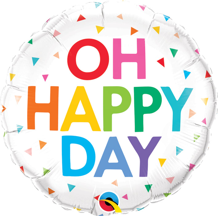 Globo Foil 18" Marca Qualatex OH HAPPY DAY