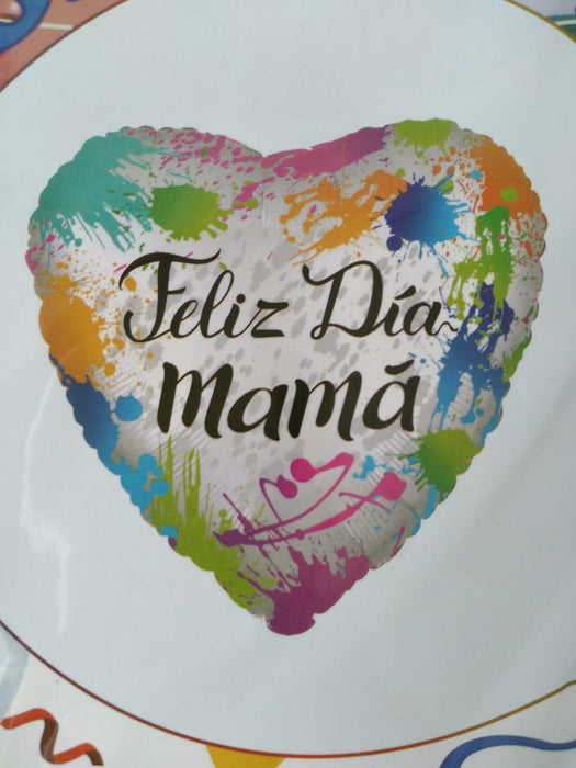 Globo Metalizado Feliz Dia Mamá 18" Ref. 33