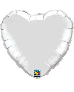 Globo Corazón 18" Qualatex Plateado