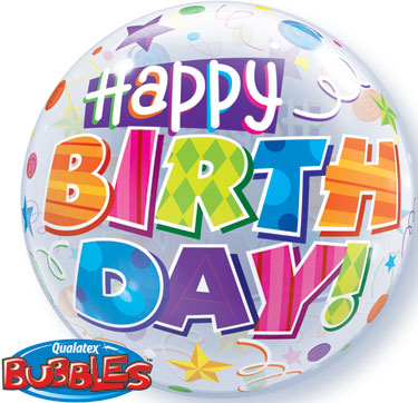 Globo Burbuja Qualatex  Happy Birthay 22"� Ref. 2