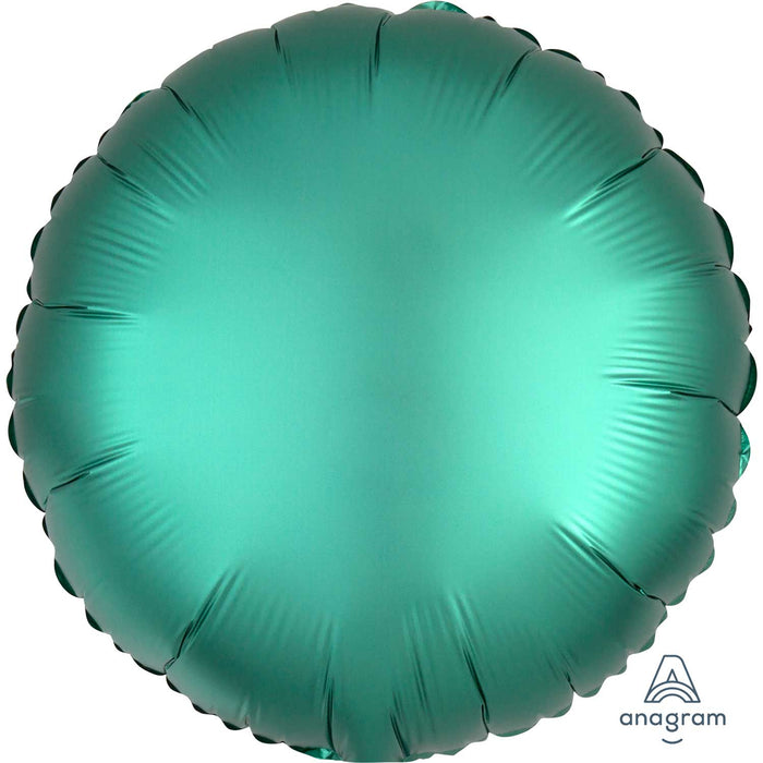 Globo Foil Satin Luxe 18" Round Jade Green Anagram