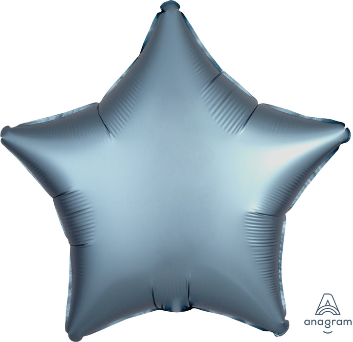 Globo Foil Satin Luxe 18" Star Steel Blue Anagram