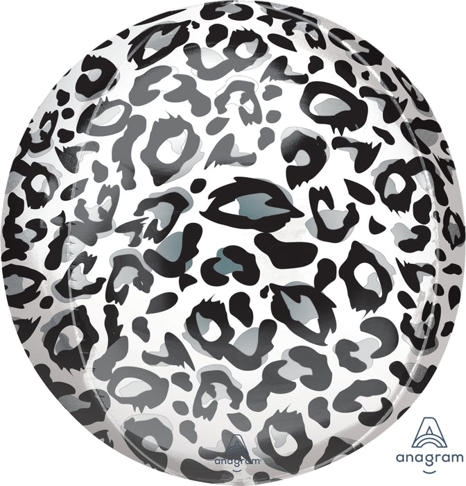 Globo Orbz Animalz Leopardo Blanco 16"