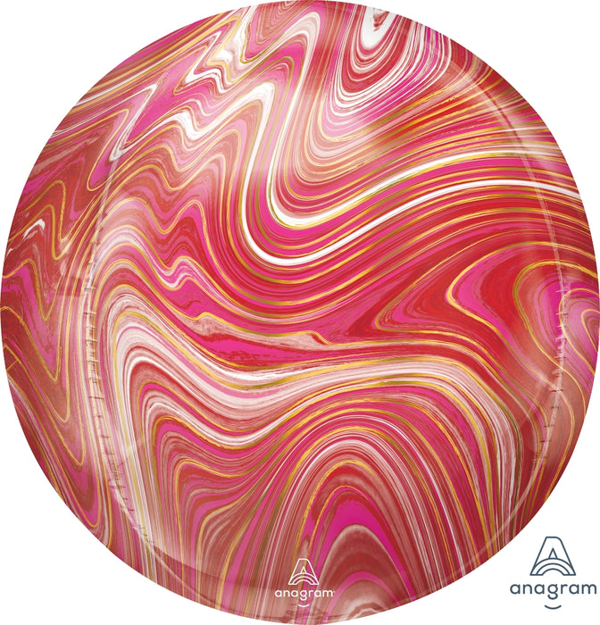 Globo Orbz Marblez Rojo Rosado 16"