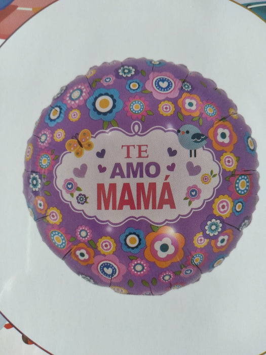 Globo Metalizado Te Amo Mamá 18" Ref. 34