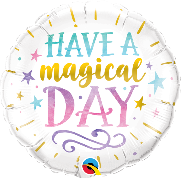 Globo Foil 18" Marca Qualatex HAVE A MAGICAL DAY Qualatex