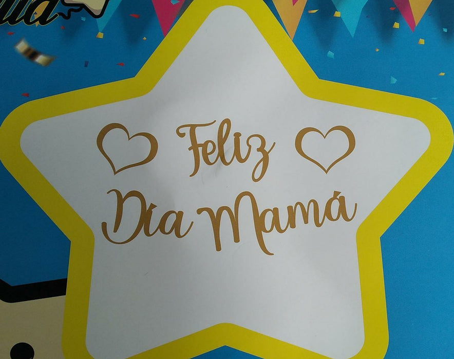 Letrero Feliz Dia Mamá Dorado