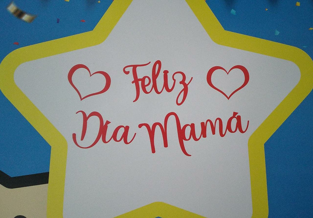 Letrero Feliz Dia Mamá Rojo