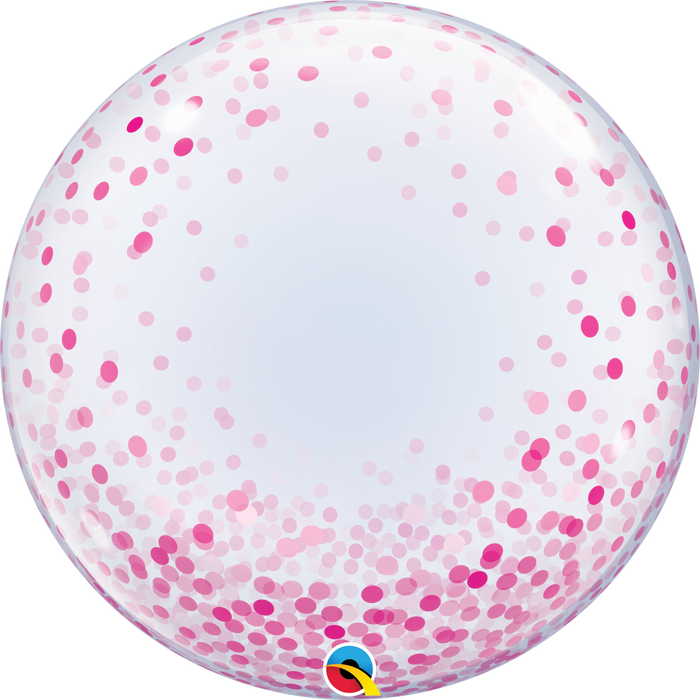 Globo Burbuja Qualatex  Pink Confetti 22"