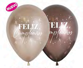 Globos Reflex Feliz Cumpleaños Chispas R12 x 12 Unidades