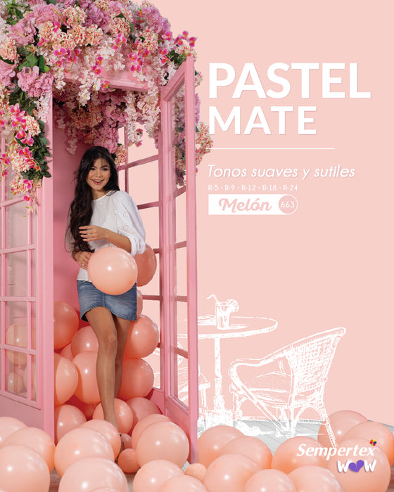 663 Melon Pastel Mate Tubito 260 x 20 Globos