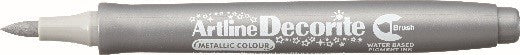 Marcador Artline Decorite Brush Plateado