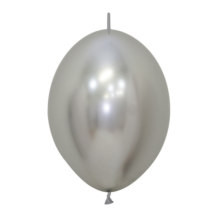 Globo LOL Reflex 12" Plateado x 50 Globos