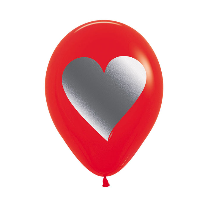 Fashion Rojo Corazón Mink R12 x 50 Globos