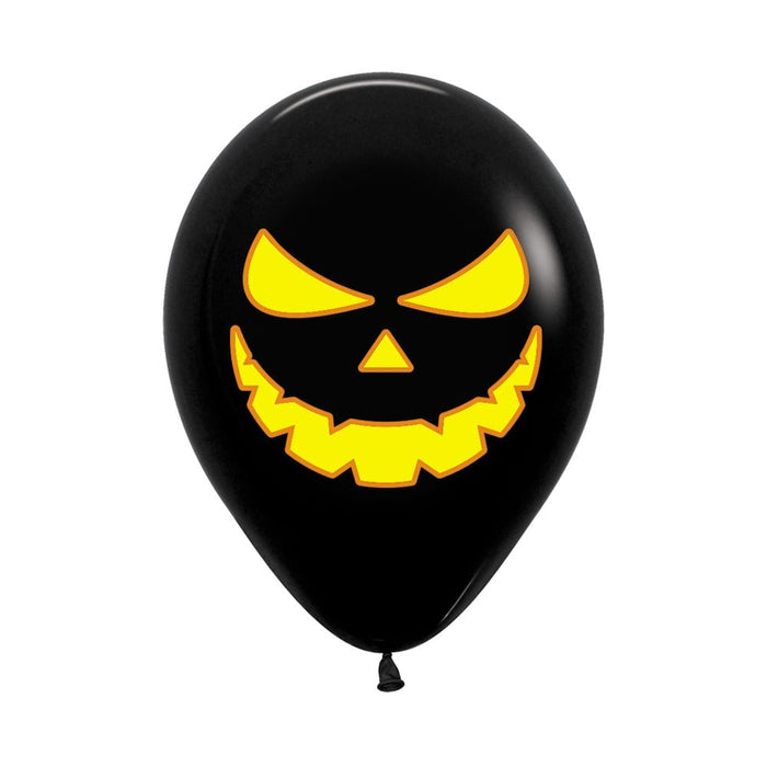 Globo Negro Calabaza Luz Impreso 2 Caras Halloween R12 x 50