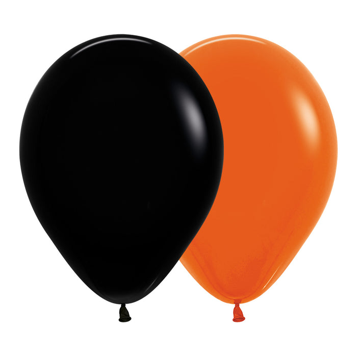 Globo Fashion Surtido Halloween Negro y Naranja R12 x 50